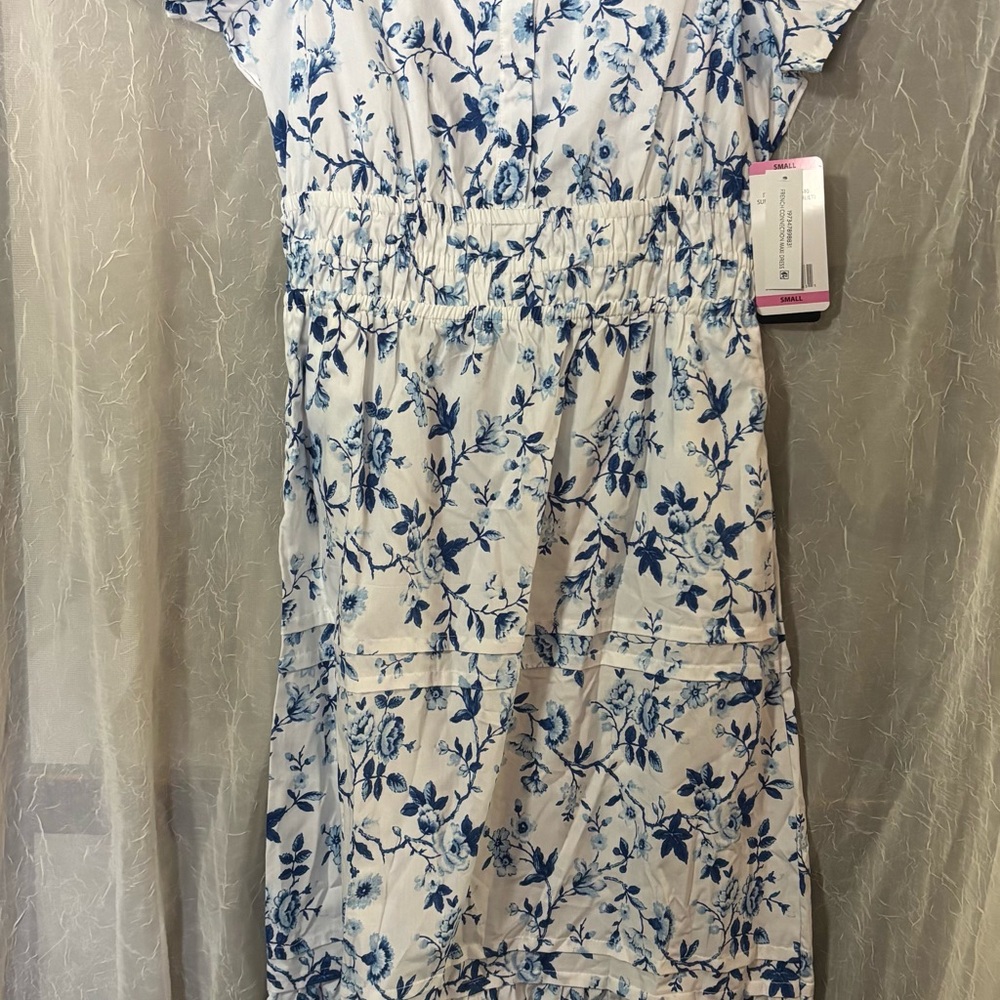 French Connection Blue and White Floral Blouse